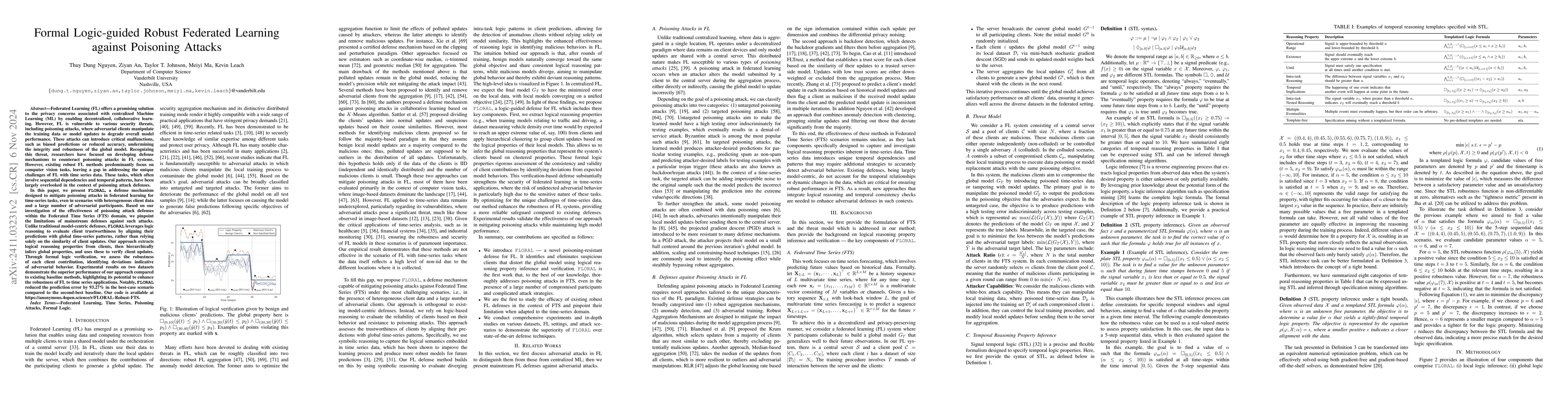 Thumbnail for Formal Logic-guided Robust Federated Learning against Poisoning Attacks