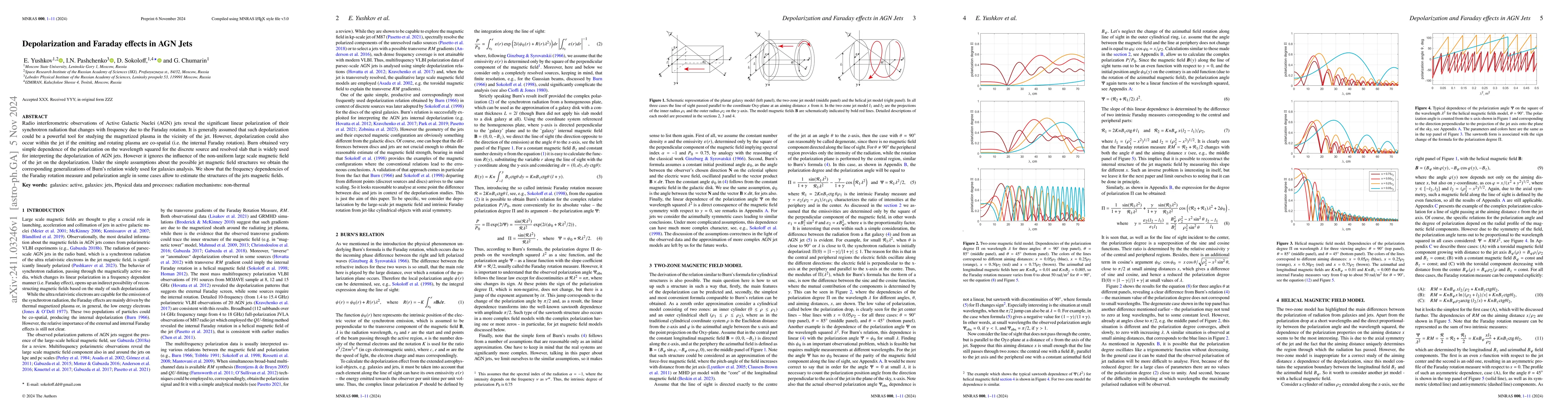 Thumbnail for Depolarization and Faraday effects in AGN Jets