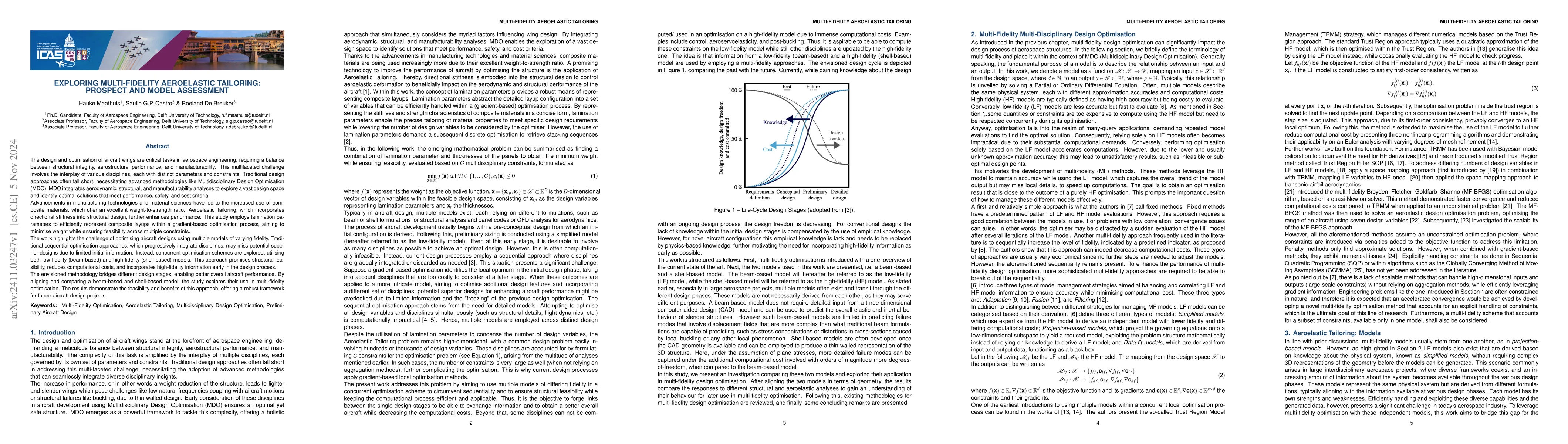 Thumbnail for Exploring Multi-Fidelity Aeroelastic Tailoring: Prospect and Model
  Assessment