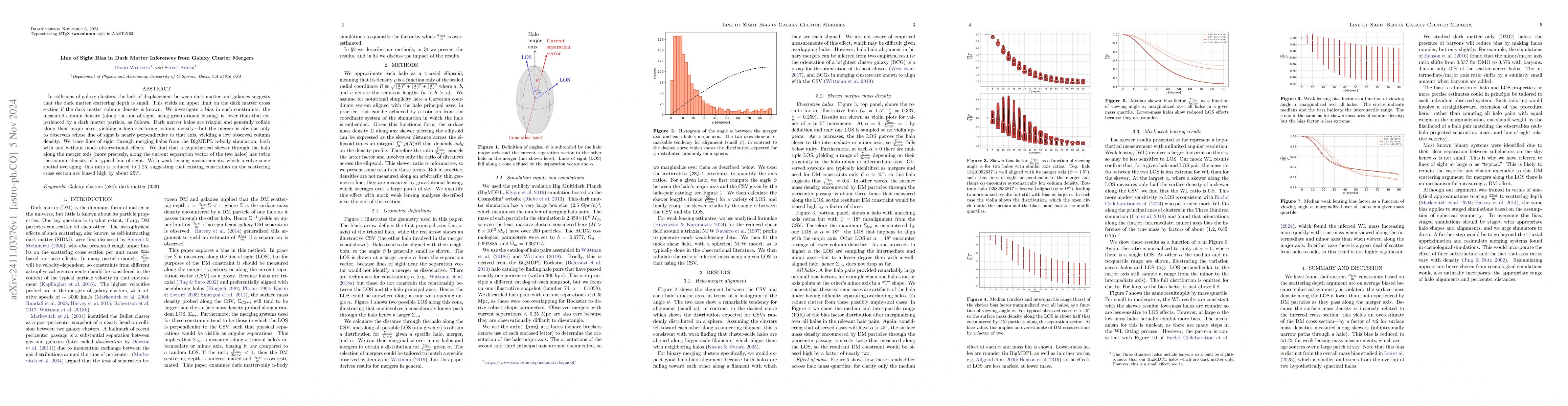 Thumbnail for Line of Sight Bias in Dark Matter Inferences from Galaxy Cluster Mergers