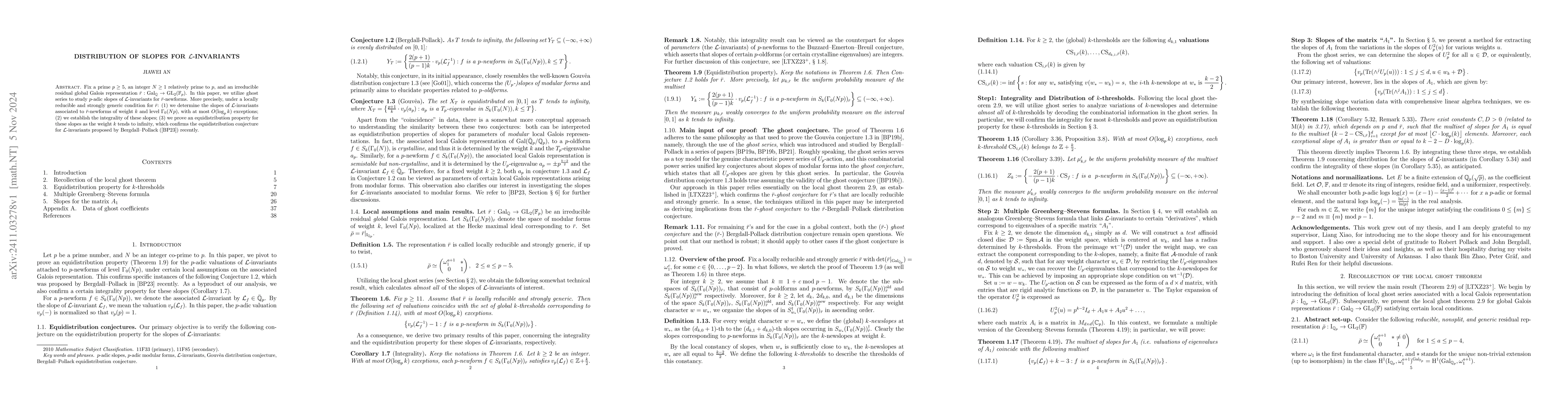 Thumbnail for Distribution of slopes for $\mathscr{L}$-invariants
