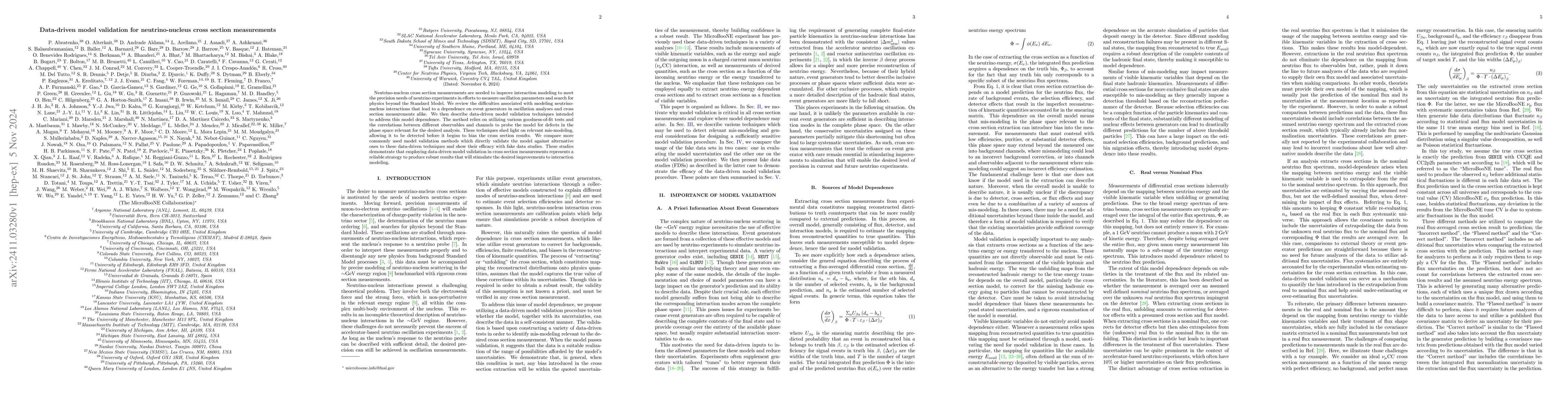 Thumbnail for Data-driven model validation for neutrino-nucleus cross section
  measurements
