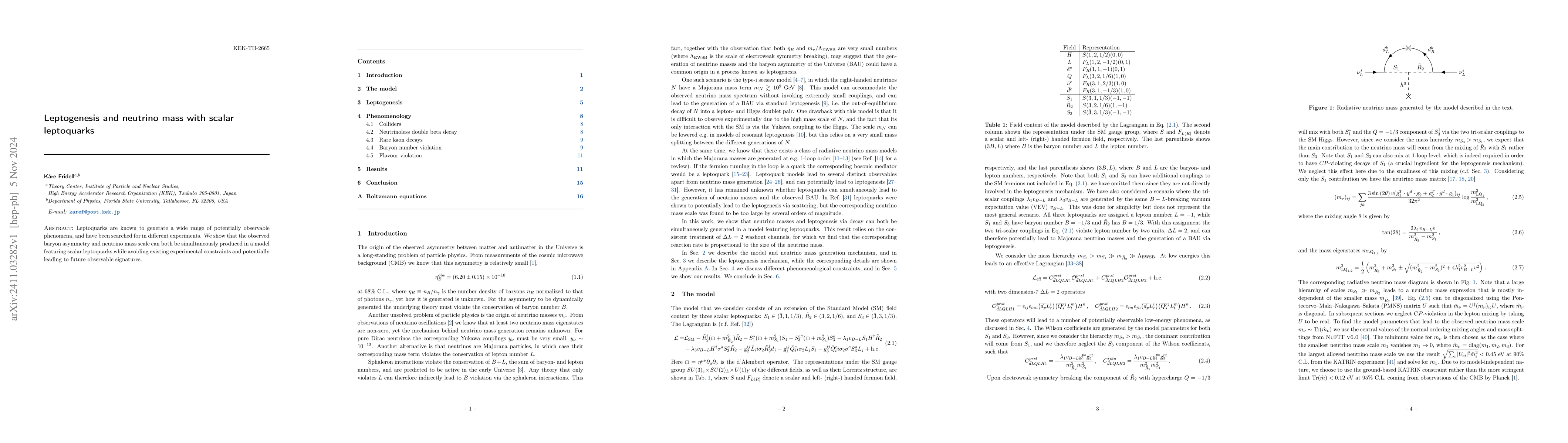 Thumbnail for Leptogenesis and neutrino mass with scalar leptoquarks