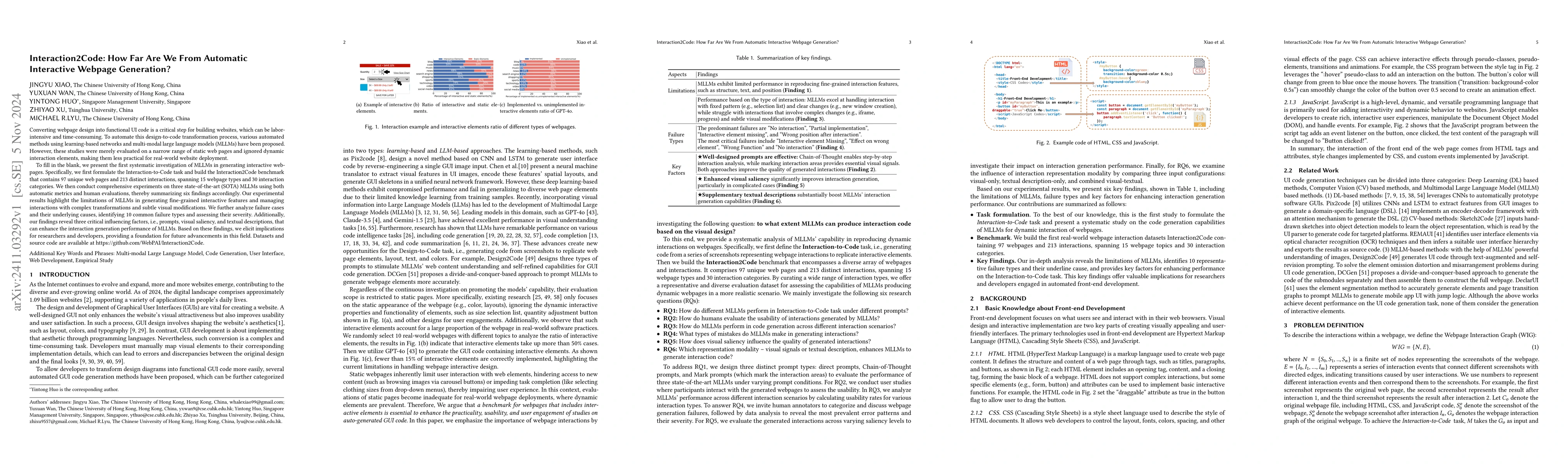 Thumbnail for Interaction2Code: How Far Are We From Automatic Interactive Webpage
  Generation?
