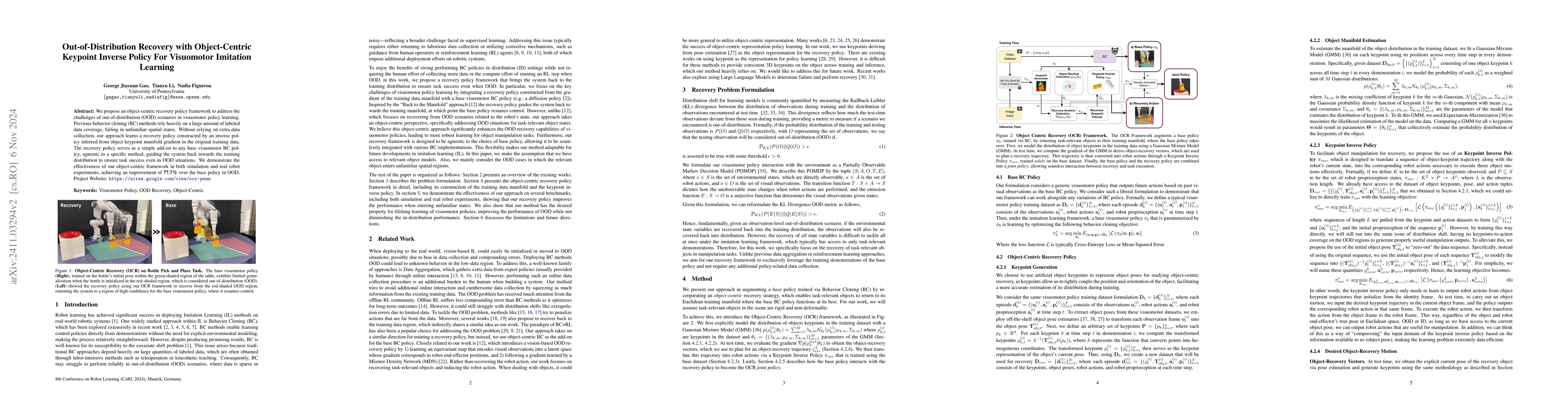Thumbnail for Out-of-Distribution Recovery with Object-Centric Keypoint Inverse Policy
  For Visuomotor Imitation Learning