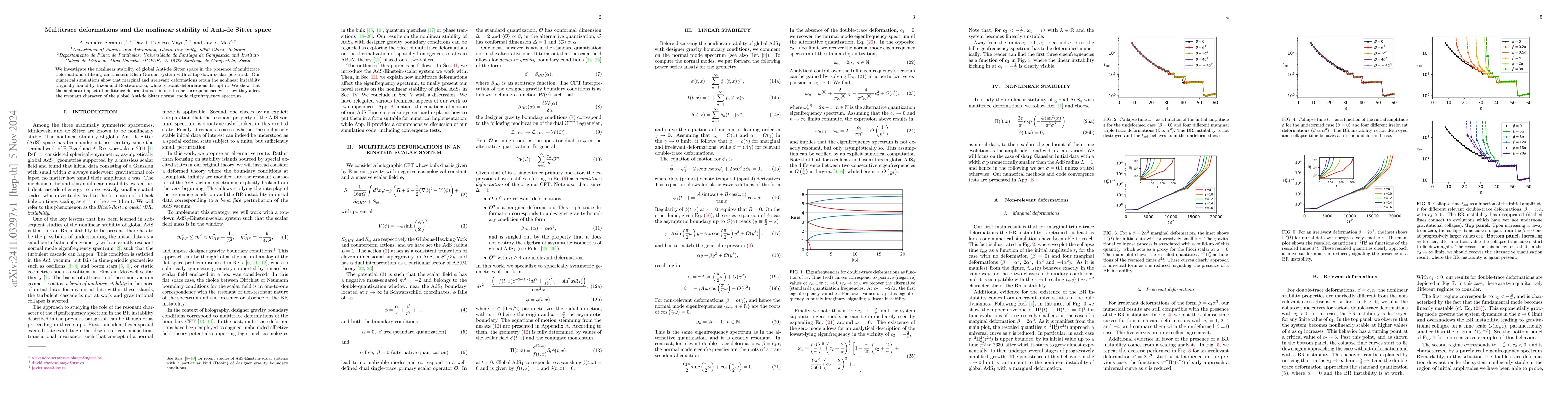 Thumbnail for Multitrace deformations and the nonlinear stability of Anti-de Sitter
  space