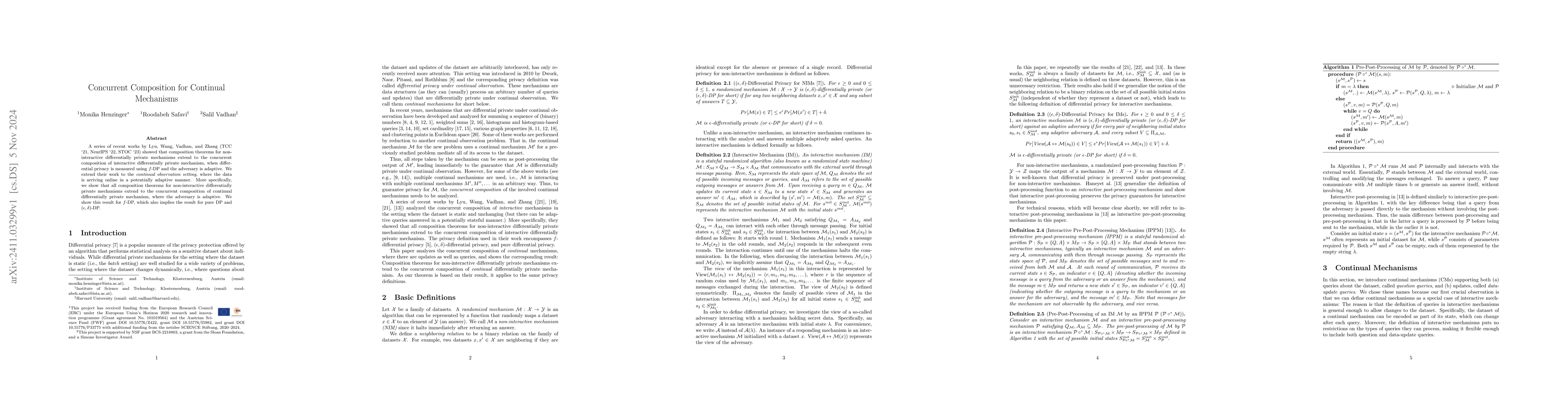 Thumbnail for Concurrent Composition for Continual Mechanisms