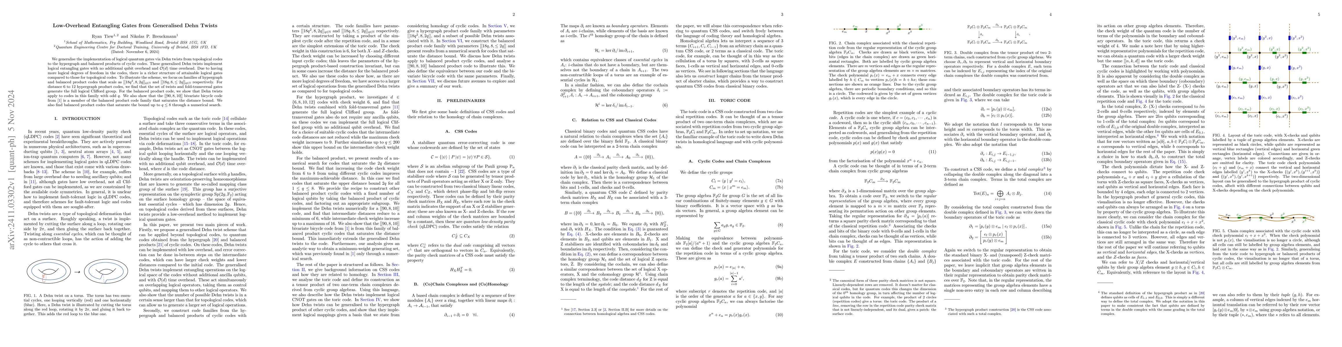 Thumbnail for Low-Overhead Entangling Gates from Generalised Dehn Twists