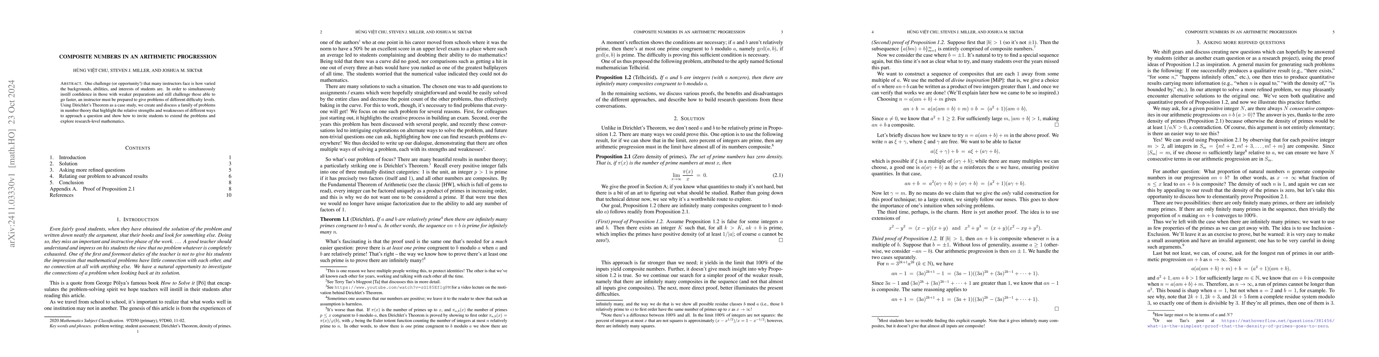 Thumbnail for Composite Numbers in an Arithmetic Progression