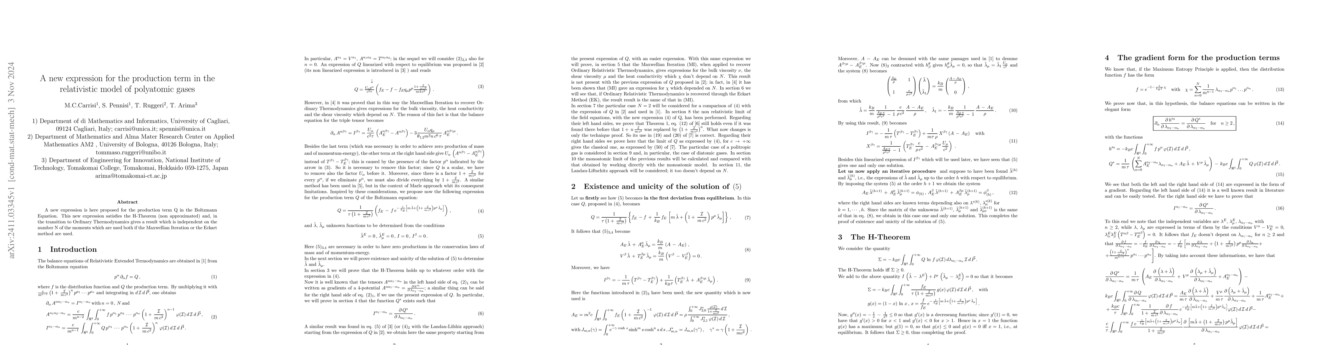 Thumbnail for A new expression for the production term in the relativistic model of
  polyatomic gases