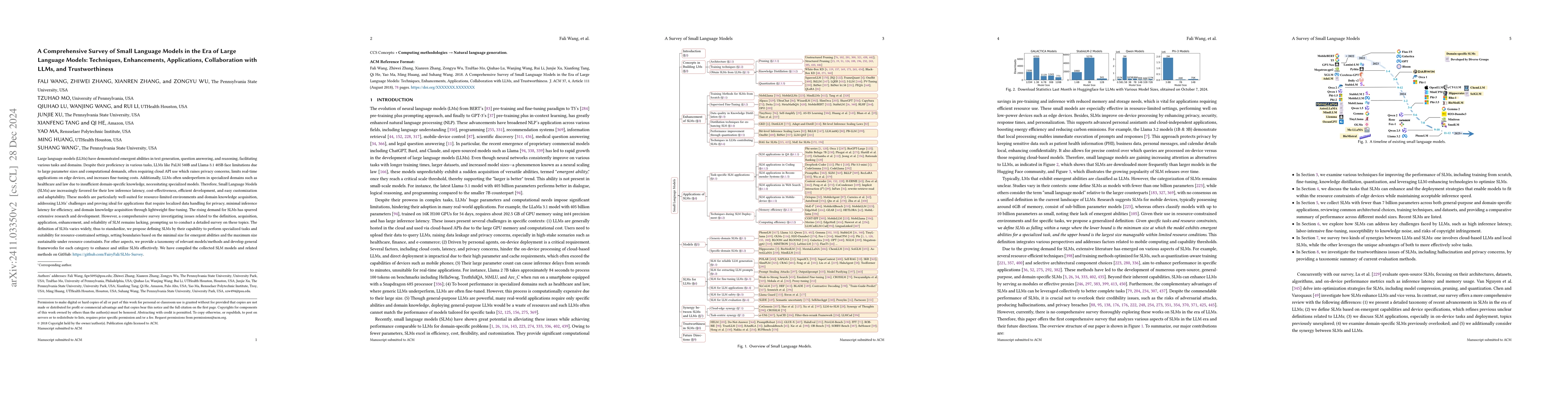 Thumbnail for A Comprehensive Survey of Small Language Models in the Era of Large
  Language Models: Techniques, Enhancements, Applications, Collaboration with
  LLMs, and Trustworthiness