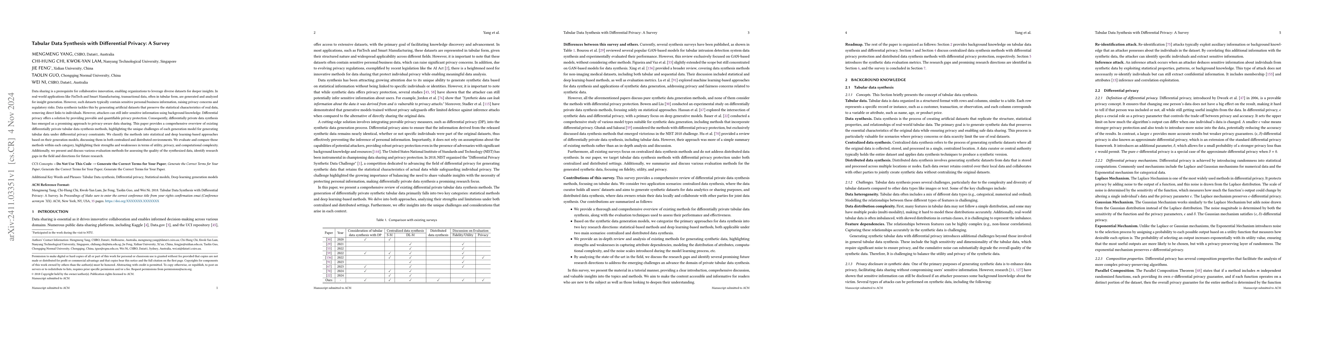 Thumbnail for Tabular Data Synthesis with Differential Privacy: A Survey