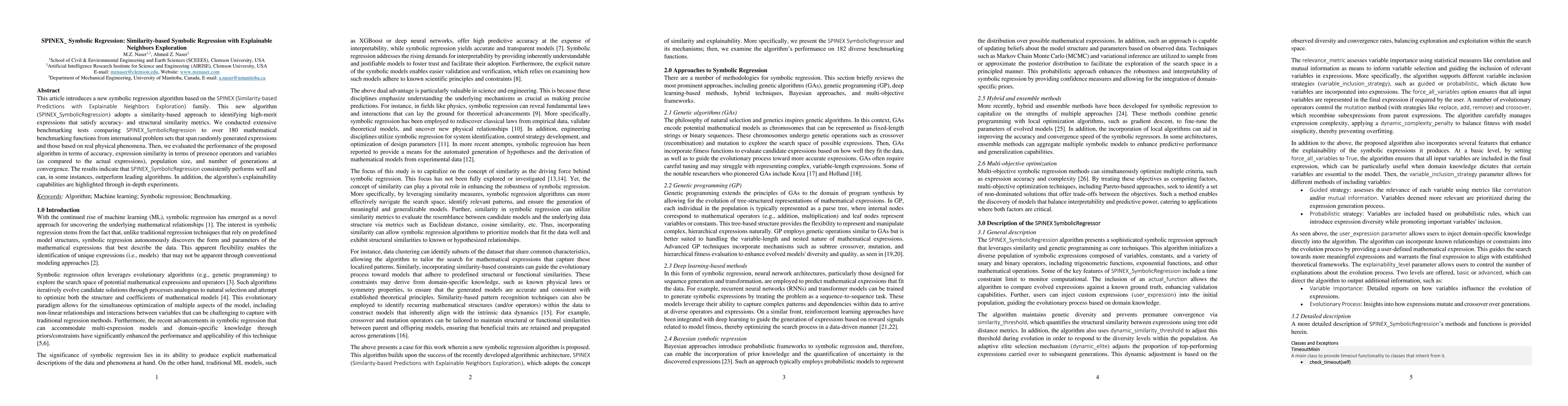Thumbnail for SPINEX_ Symbolic Regression: Similarity-based Symbolic Regression with
  Explainable Neighbors Exploration
