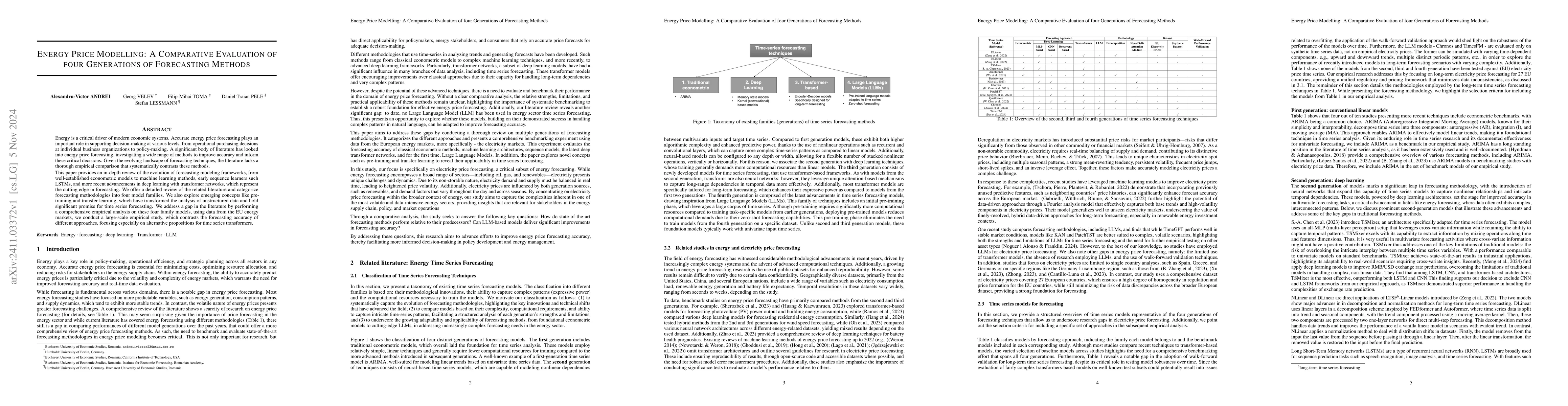 Thumbnail for Energy Price Modelling: A Comparative Evaluation of four Generations of
  Forecasting Methods