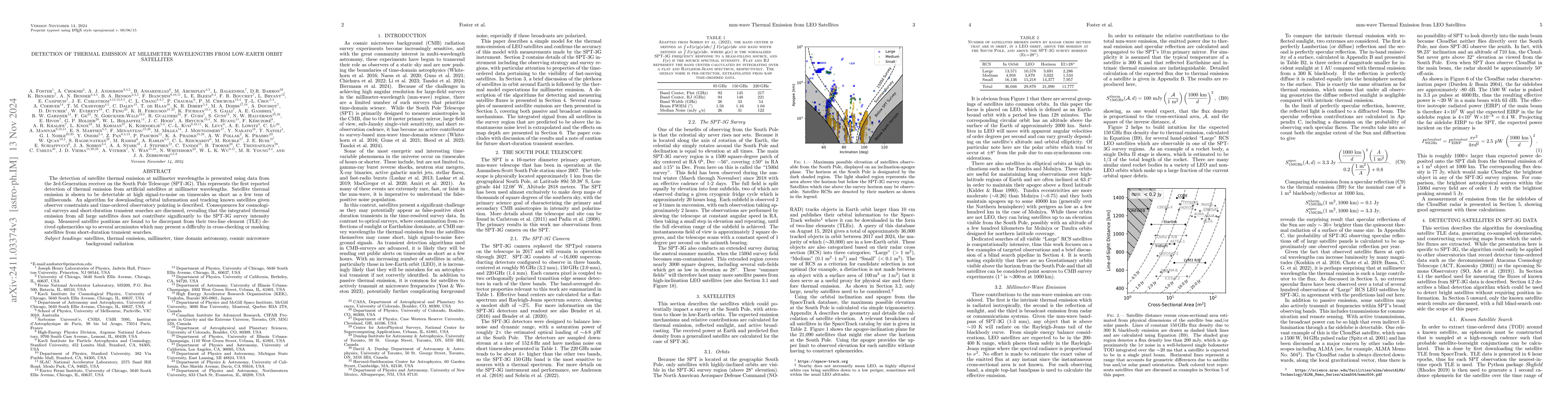 Thumbnail for Detection of Thermal Emission at Millimeter Wavelengths from Low-Earth
  Orbit Satellites