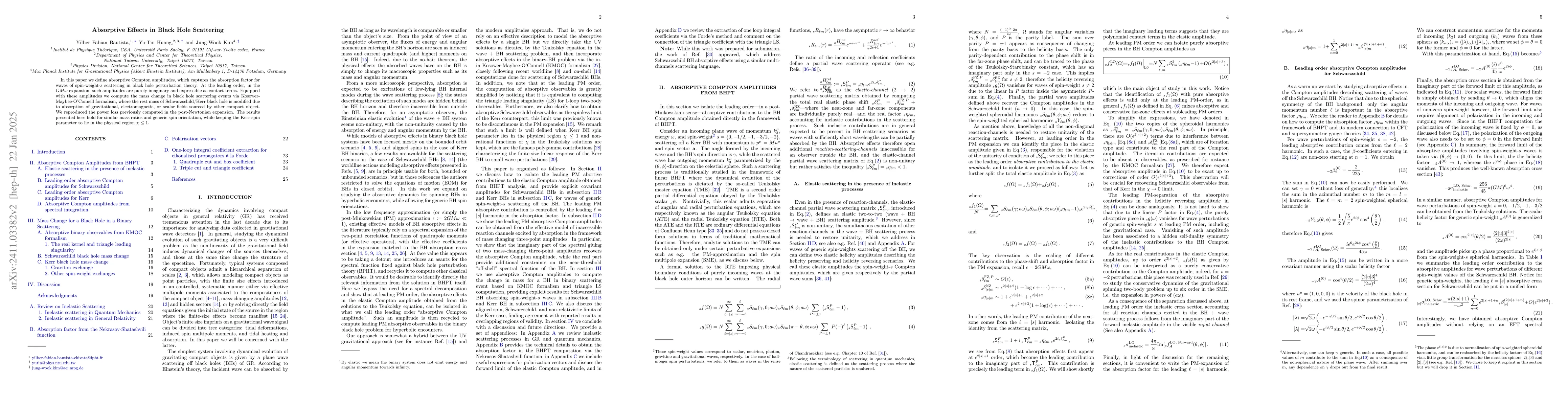 Thumbnail for Absorptive Effects in Black Hole Scattering