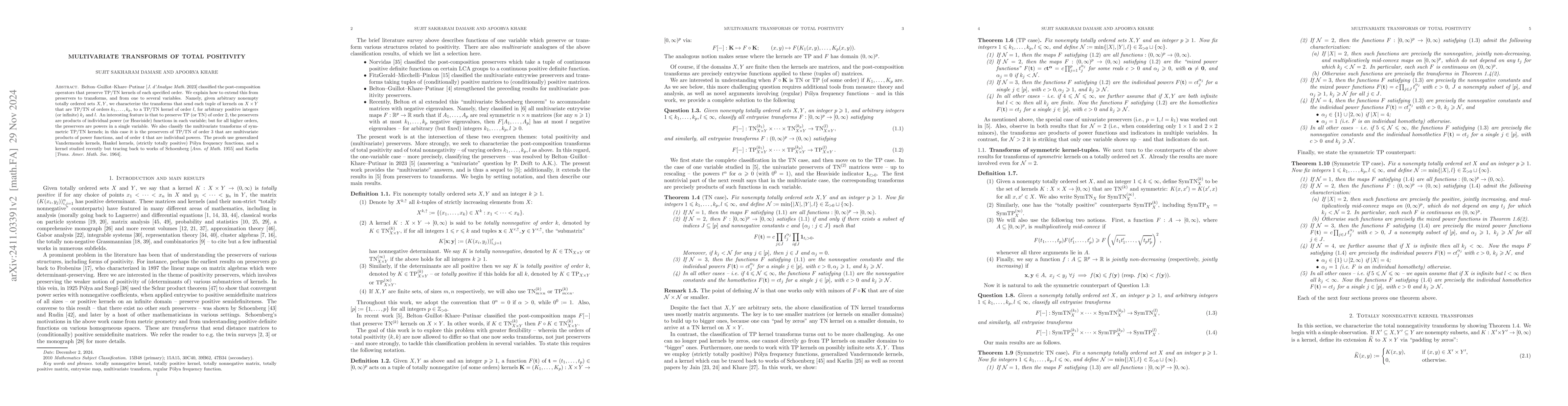 Thumbnail for Multivariate transforms of total positivity