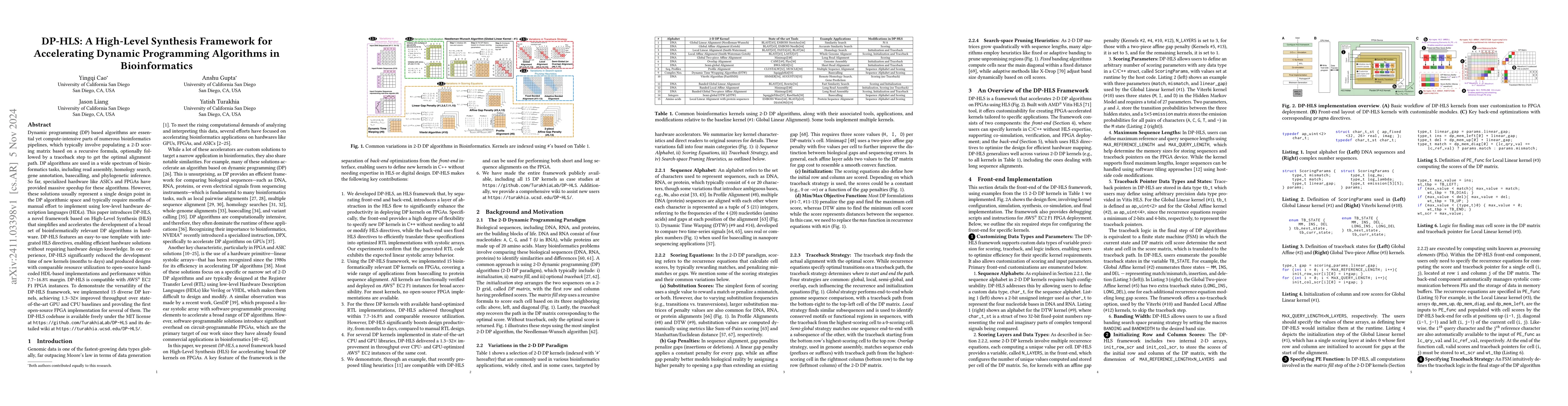 Thumbnail for DP-HLS: A High-Level Synthesis Framework for Accelerating Dynamic
  Programming Algorithms in Bioinformatics