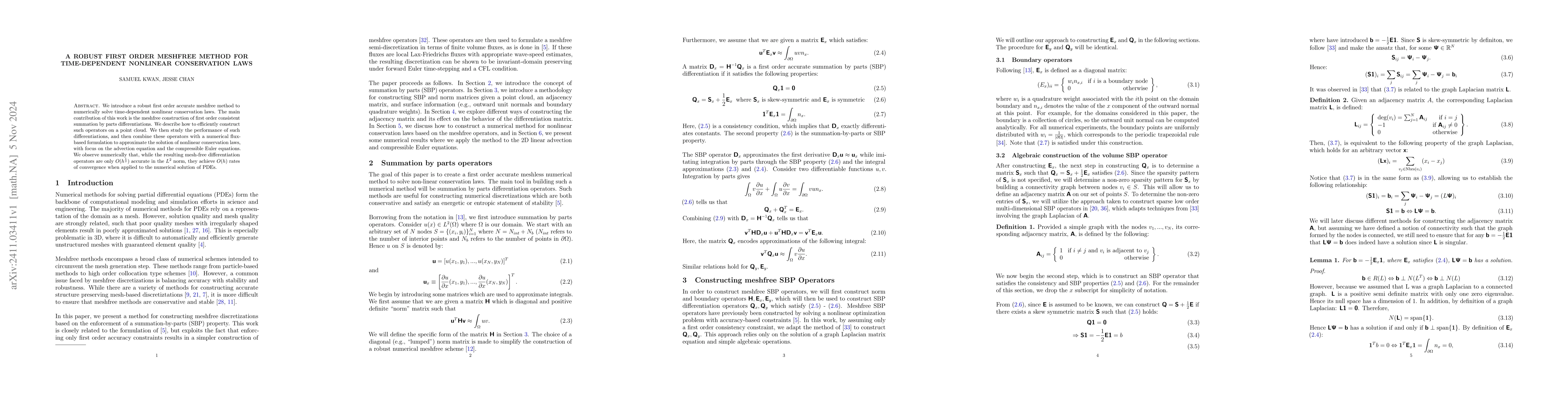 Thumbnail for A robust first order meshfree method for time-dependent nonlinear
  conservation laws