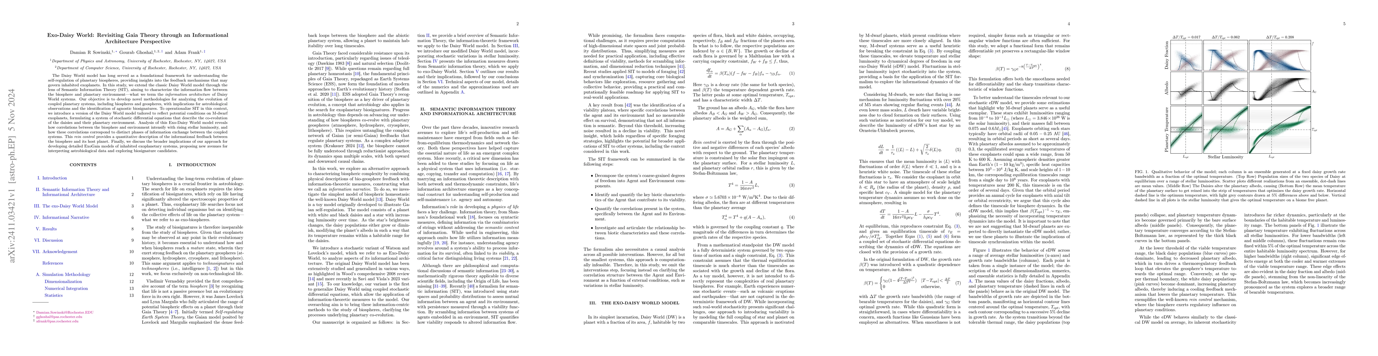 Thumbnail for Exo-Daisy World: Revisiting Gaia Theory through an Informational
  Architecture Perspective