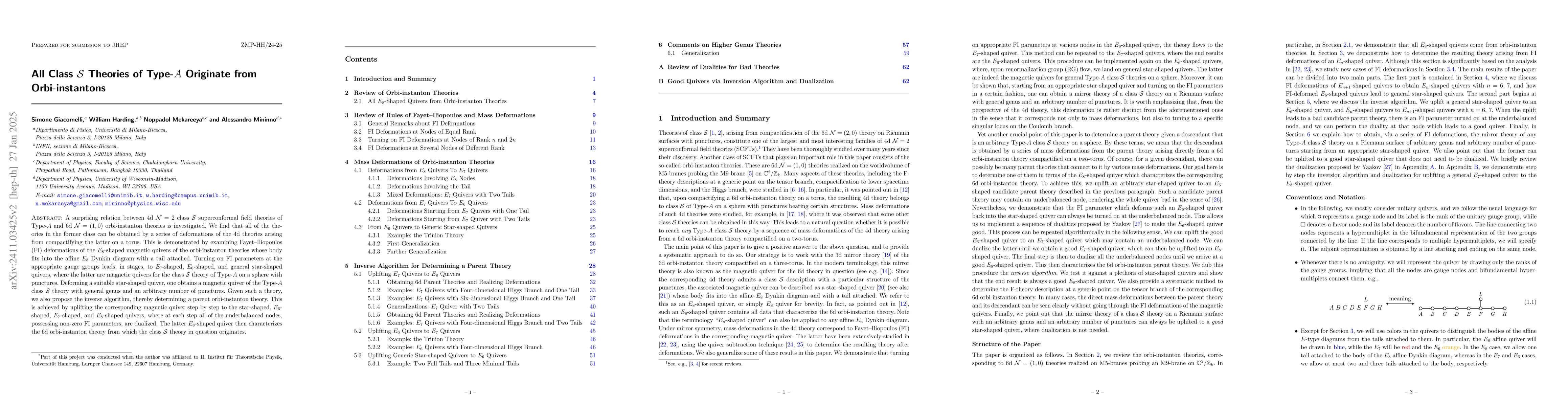 Thumbnail for All Class $\mathcal{S}$ Theories of Type-$A$ Originate from
  Orbi-instantons