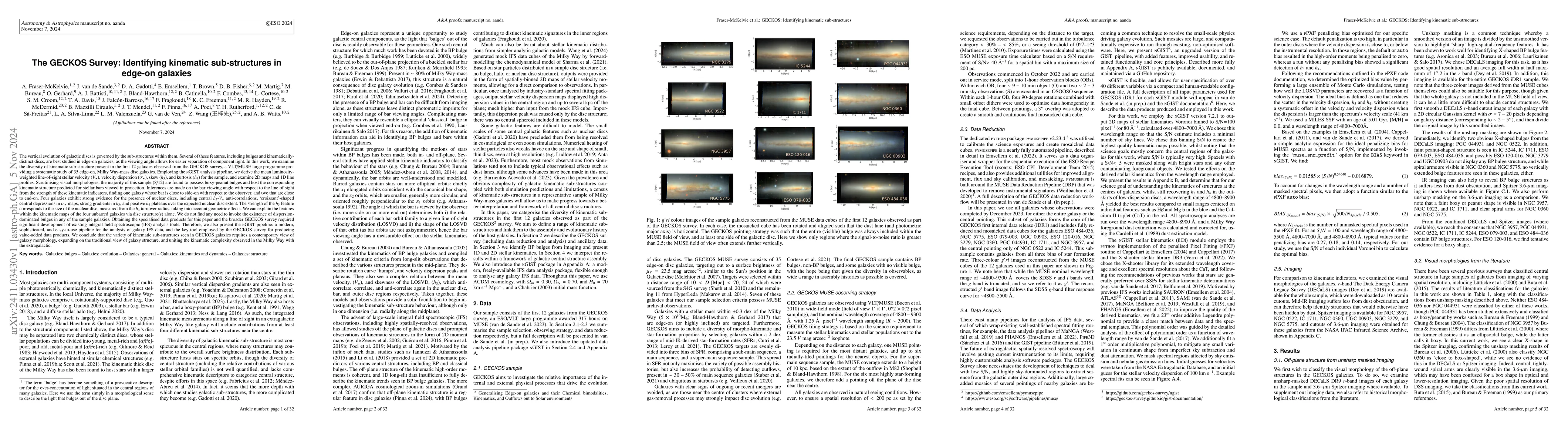 Thumbnail for The GECKOS Survey: Identifying kinematic sub-structures in edge-on
  galaxies