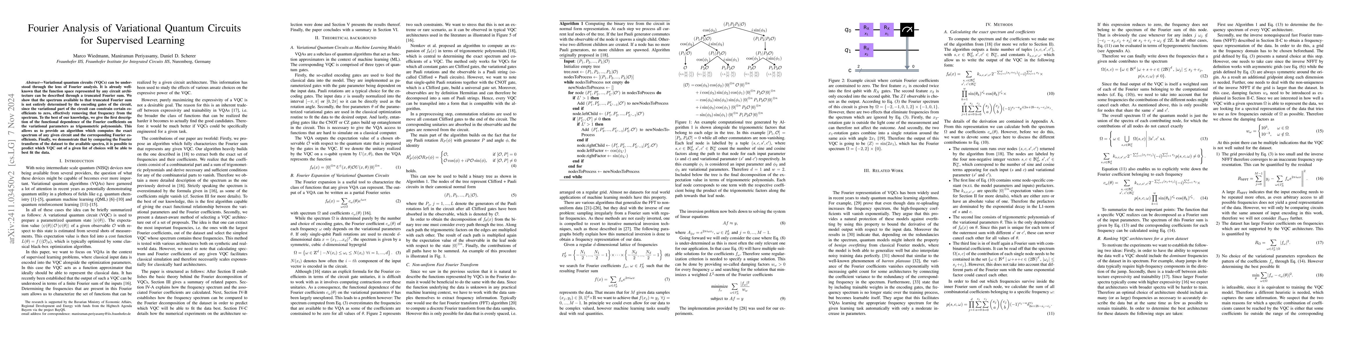 Thumbnail for Fourier Analysis of Variational Quantum Circuits for Supervised Learning