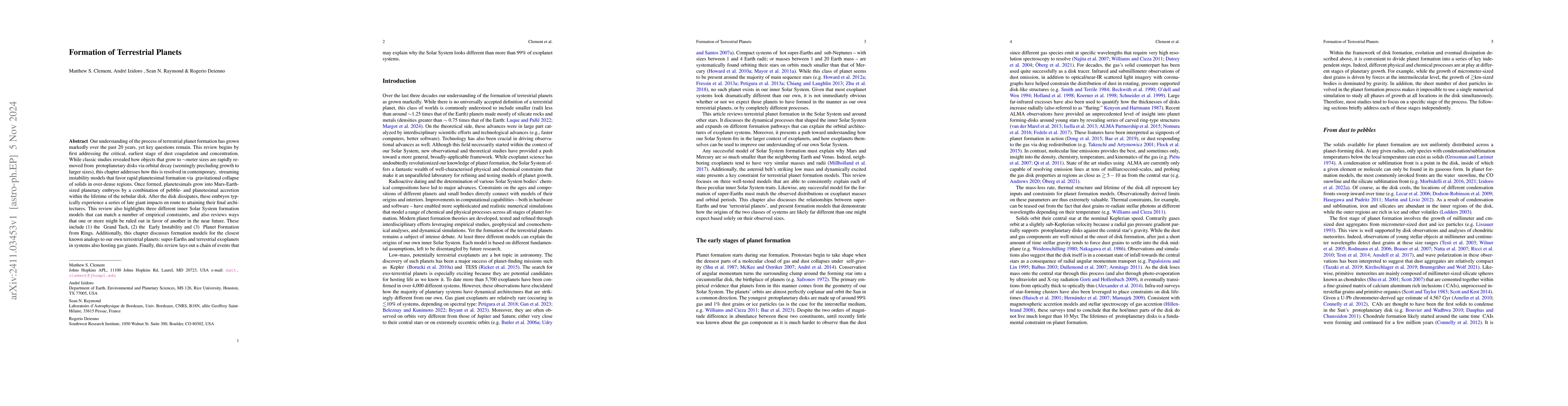 Thumbnail for Formation of Terrestrial Planets