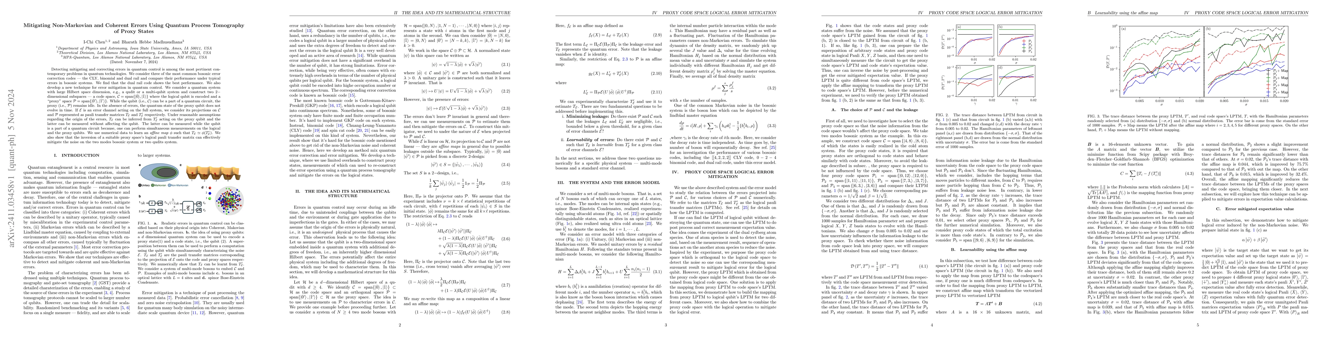 Thumbnail for Mitigating Non-Markovian and Coherent Errors Using Quantum Process
  Tomography of Proxy States