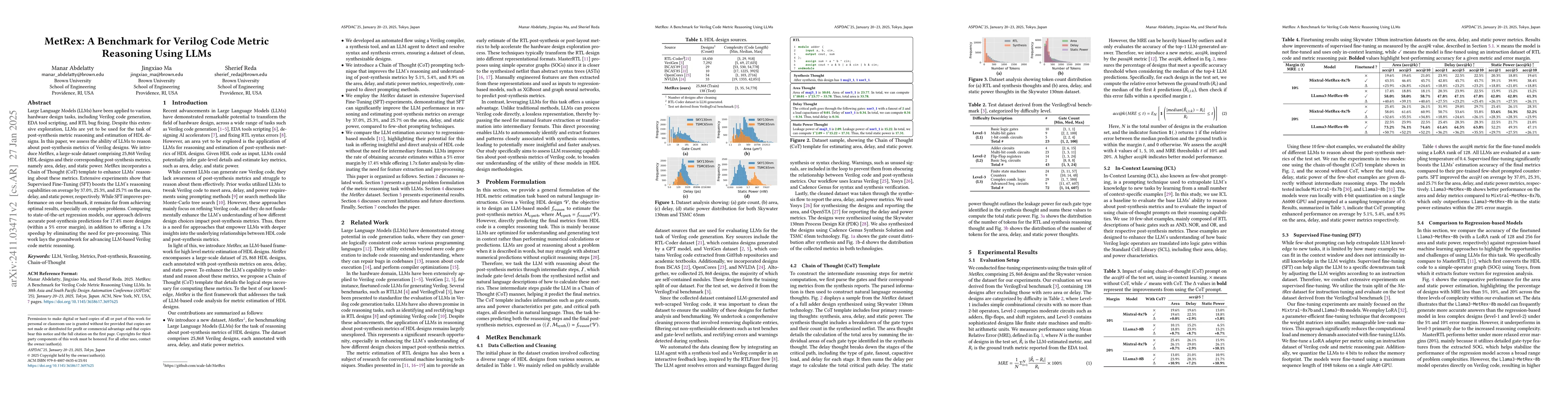 Thumbnail for MetRex: A Benchmark for Verilog Code Metric Reasoning Using LLMs