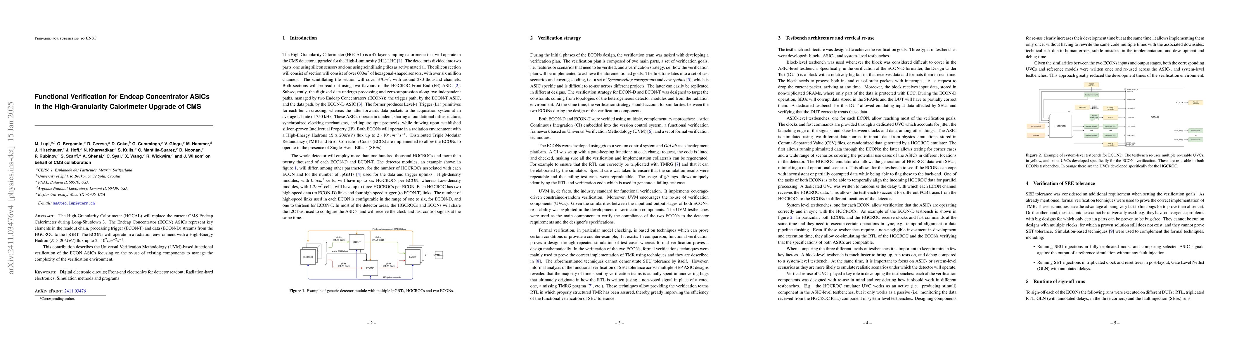 Thumbnail for Functional Verification for Endcap Concentrator ASICs in the
  High-Granularity Calorimeter Upgrade of CMS