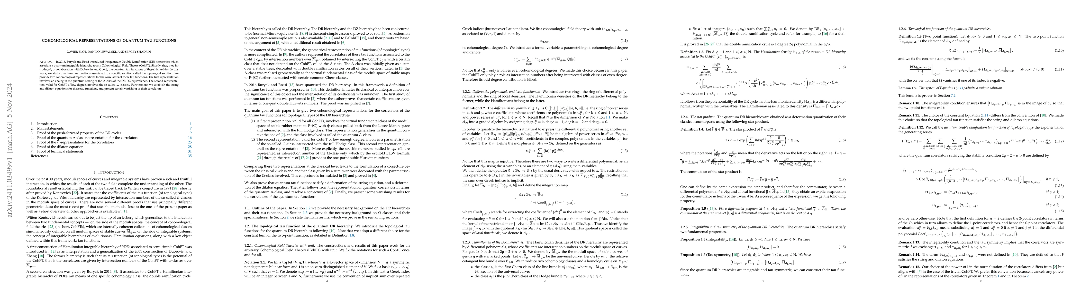 Thumbnail for Cohomological representations of quantum tau functions