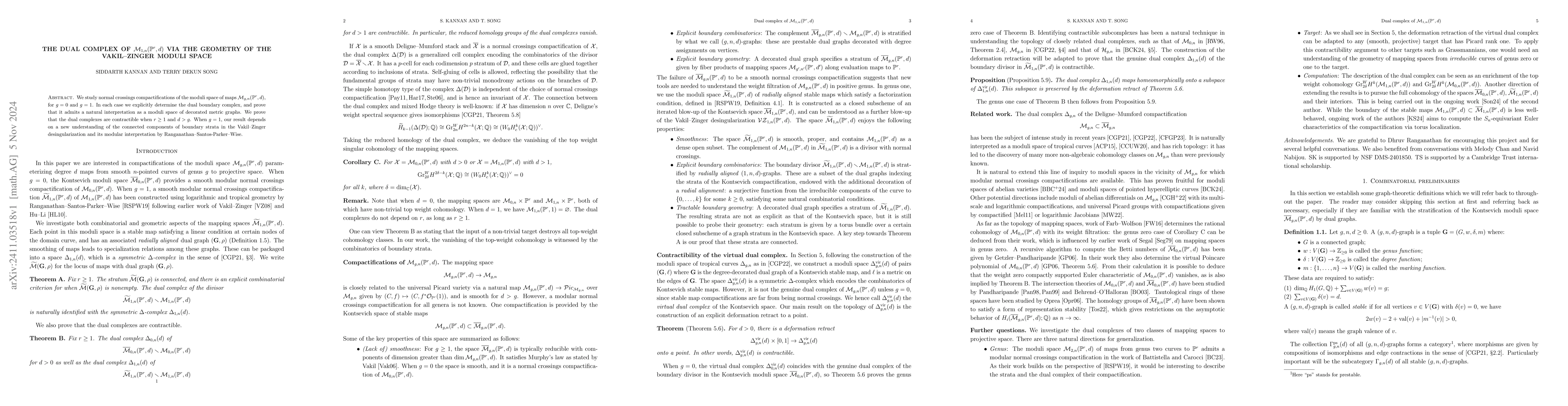 Thumbnail for The dual complex of $\mathcal{M}_{1,n}(\mathbb{P}^r,d)$ via the geometry
  of the Vakil--Zinger moduli space