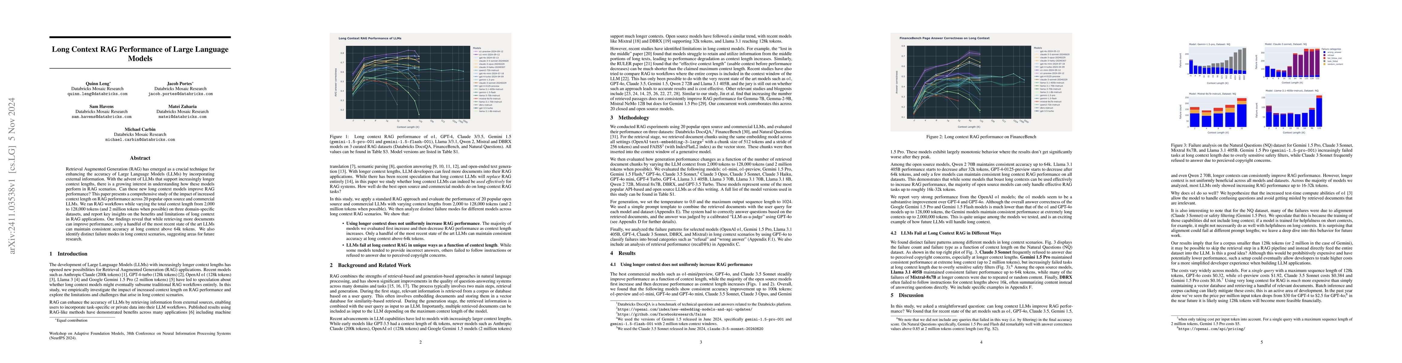 Thumbnail for Long Context RAG Performance of Large Language Models