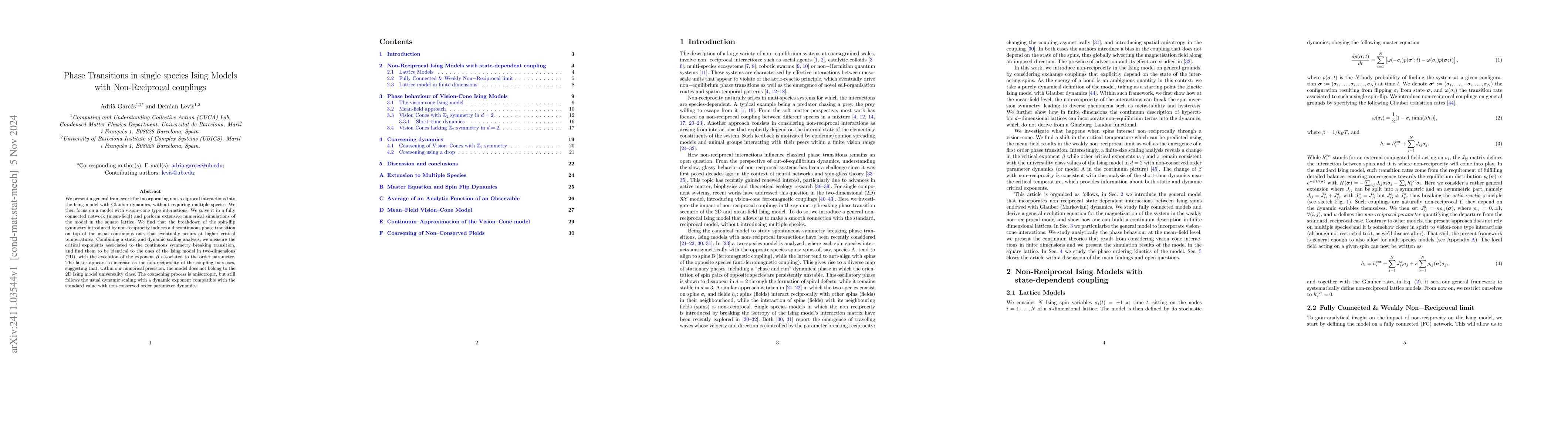 Thumbnail for Phase Transitions in single species Ising Models with Non-Reciprocal
  couplings