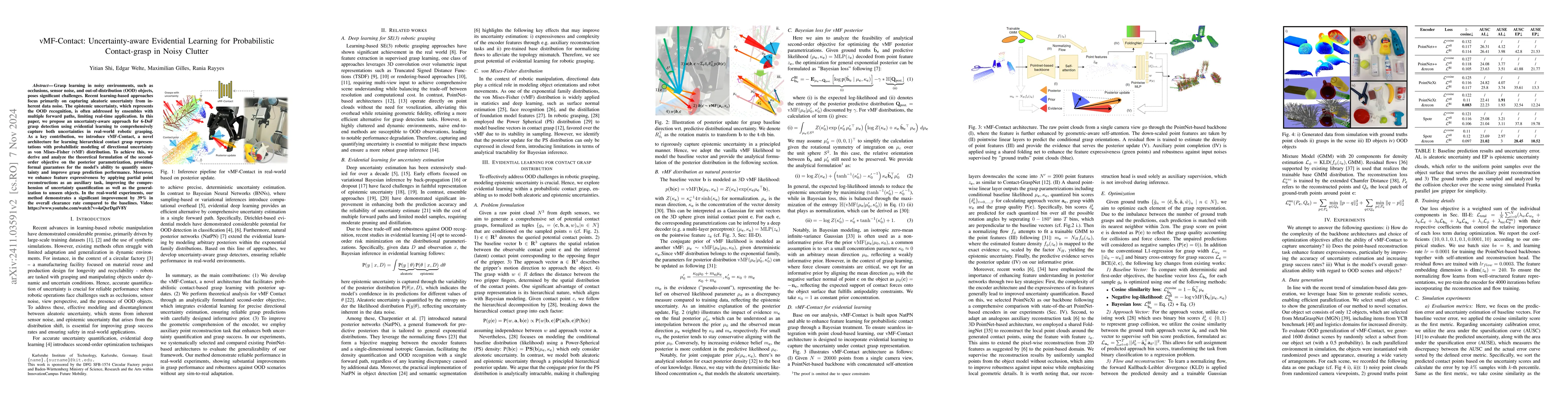 Thumbnail for vMF-Contact: Uncertainty-aware Evidential Learning for Probabilistic
  Contact-grasp in Noisy Clutter