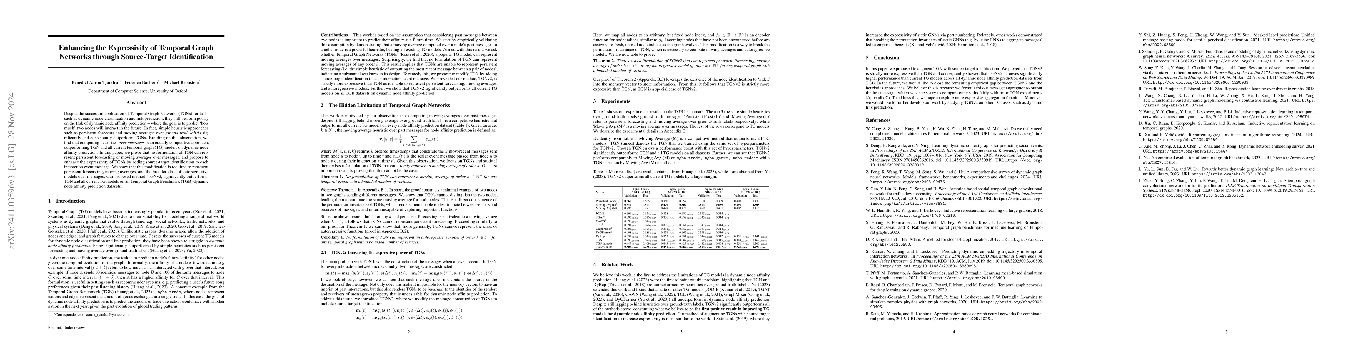 Thumbnail for Enhancing the Expressivity of Temporal Graph Networks through
  Source-Target Identification