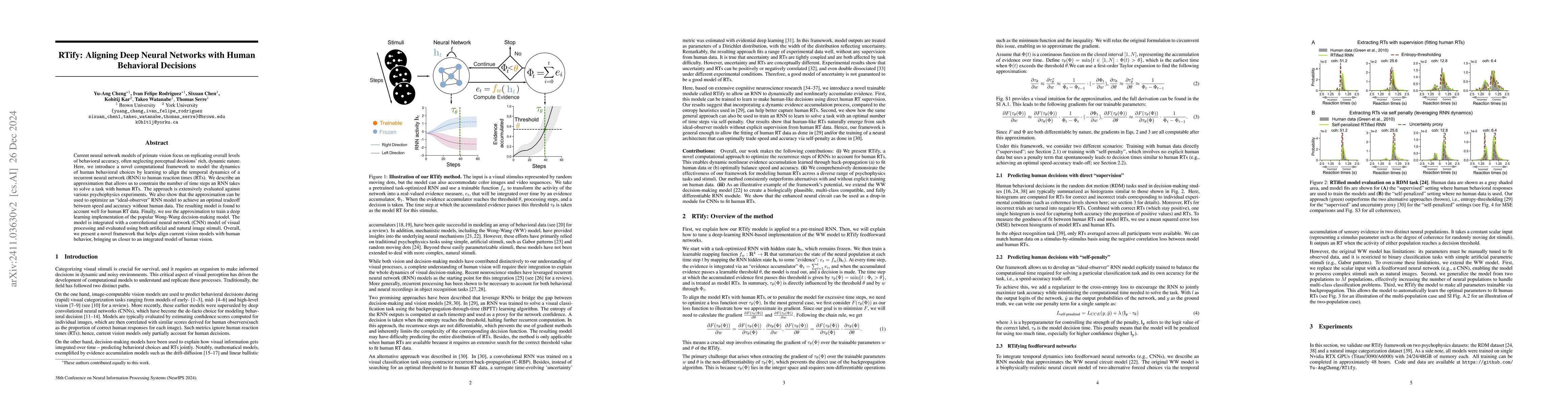 Thumbnail for RTify: Aligning Deep Neural Networks with Human Behavioral Decisions