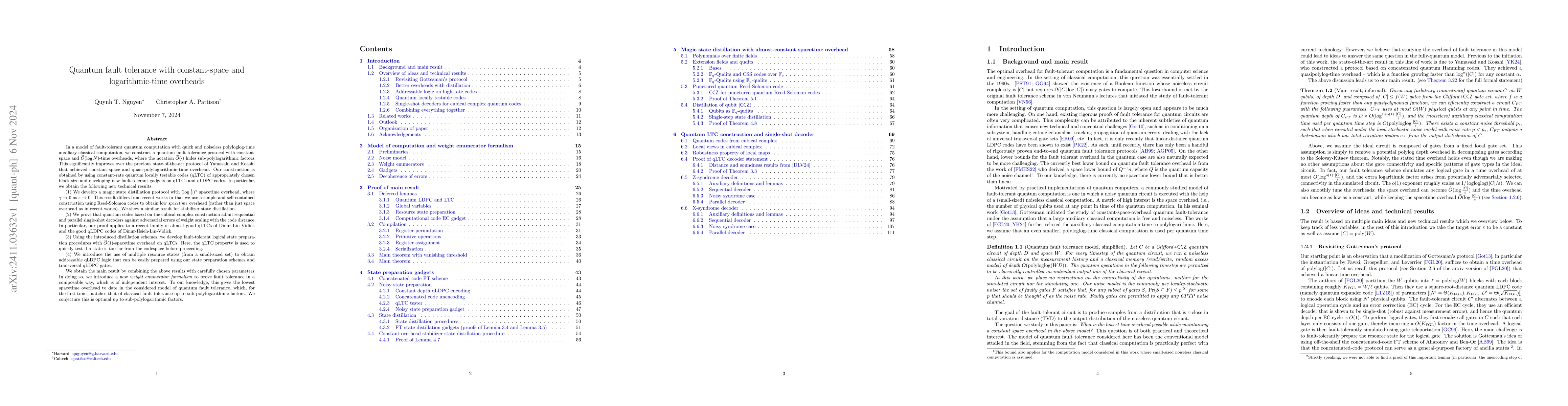 Thumbnail for Quantum fault tolerance with constant-space and logarithmic-time
  overheads