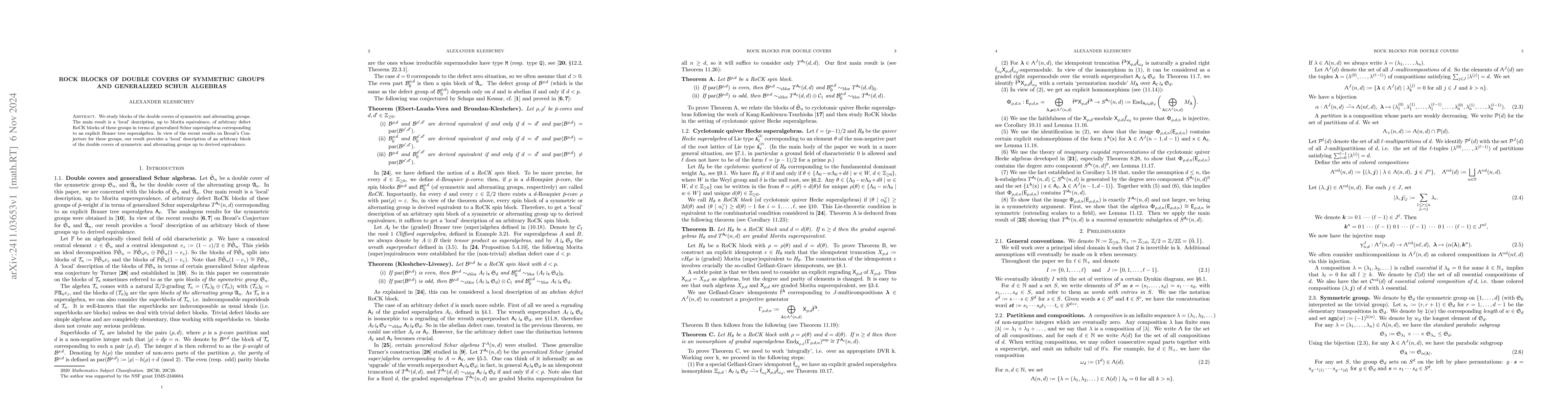 Thumbnail for RoCK blocks of double covers of symmetric groups and generalized Schur
  algebras