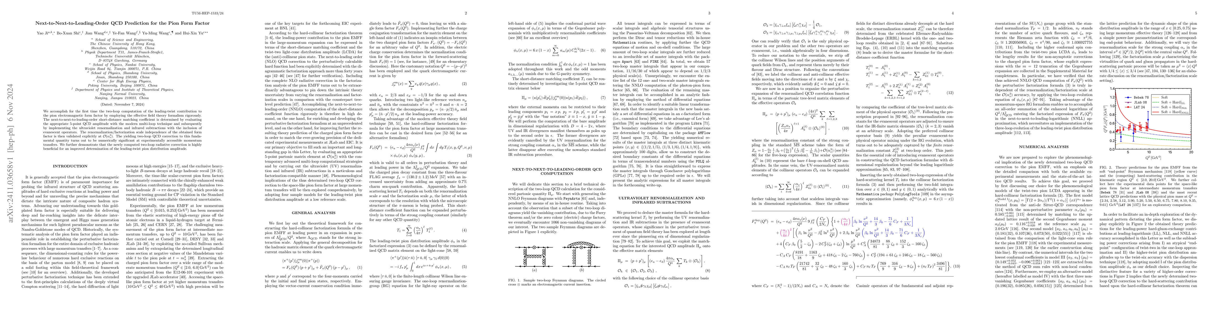 Thumbnail for Next-to-Next-to-Leading-Order QCD Prediction for the Pion Form Factor