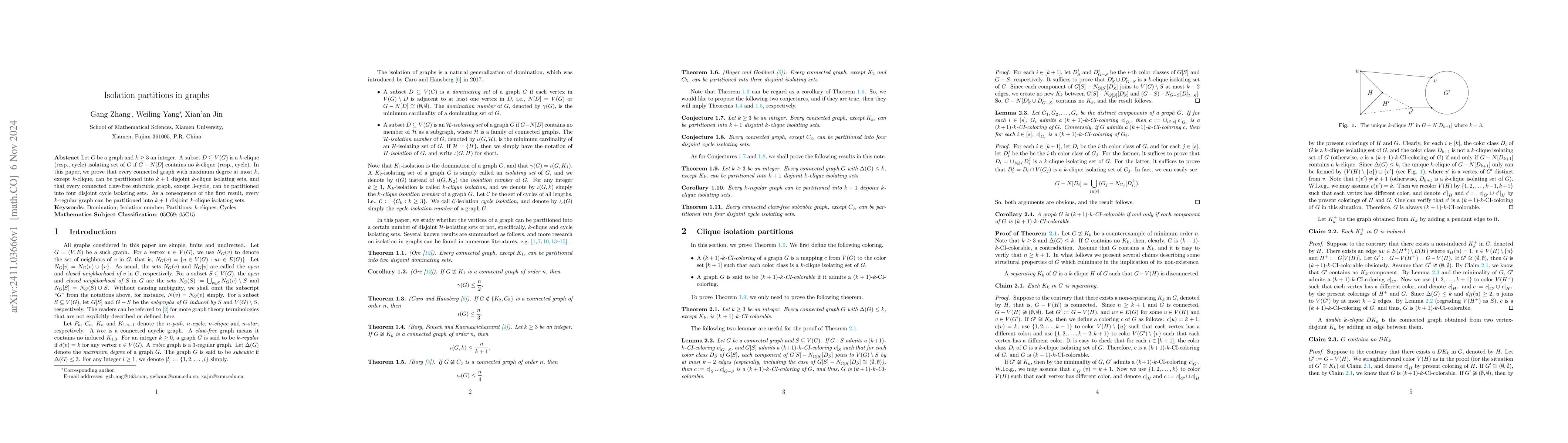 Thumbnail for Isolation partitions in graphs