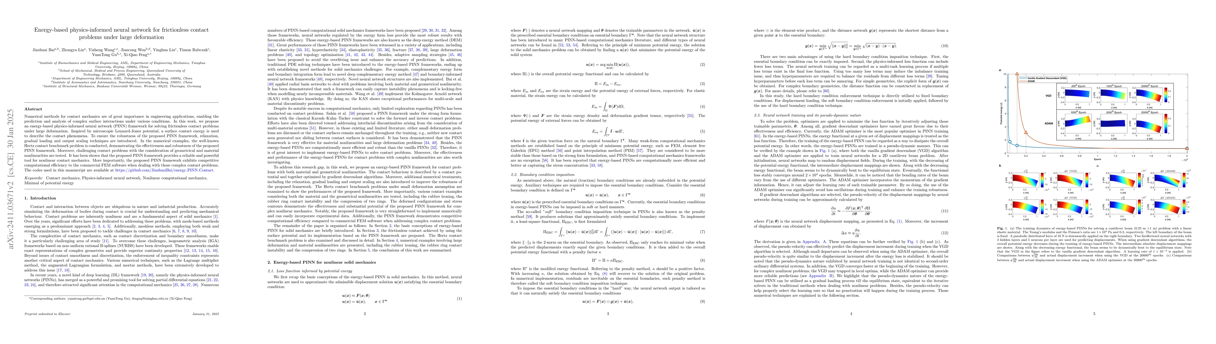 Thumbnail for Energy-based physics-informed neural network for frictionless contact
  problems under large deformation