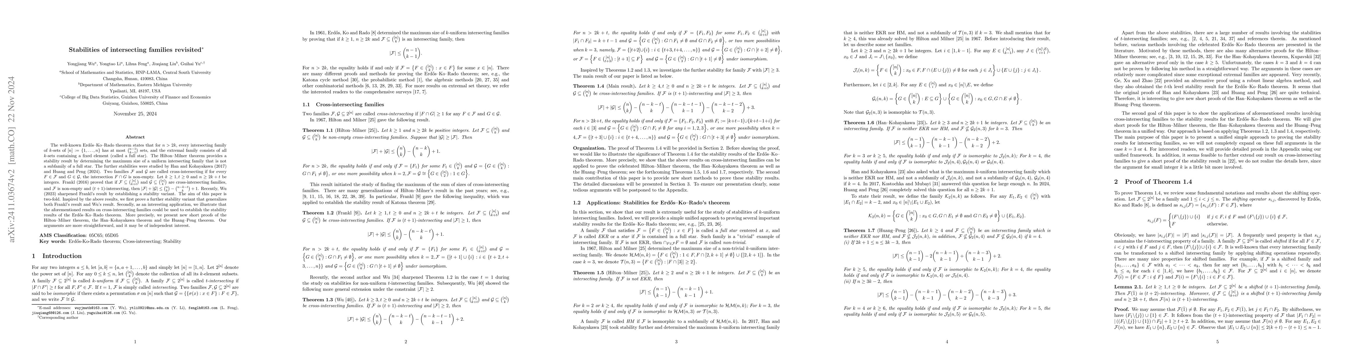 Thumbnail for Stabilities of intersecting families revisited