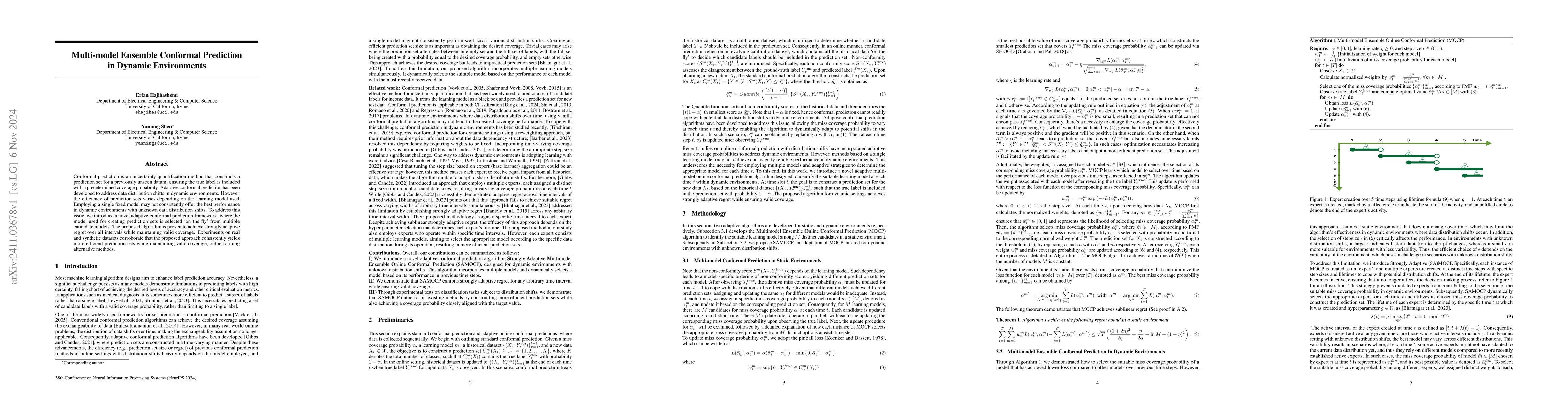 Thumbnail for Multi-model Ensemble Conformal Prediction in Dynamic Environments