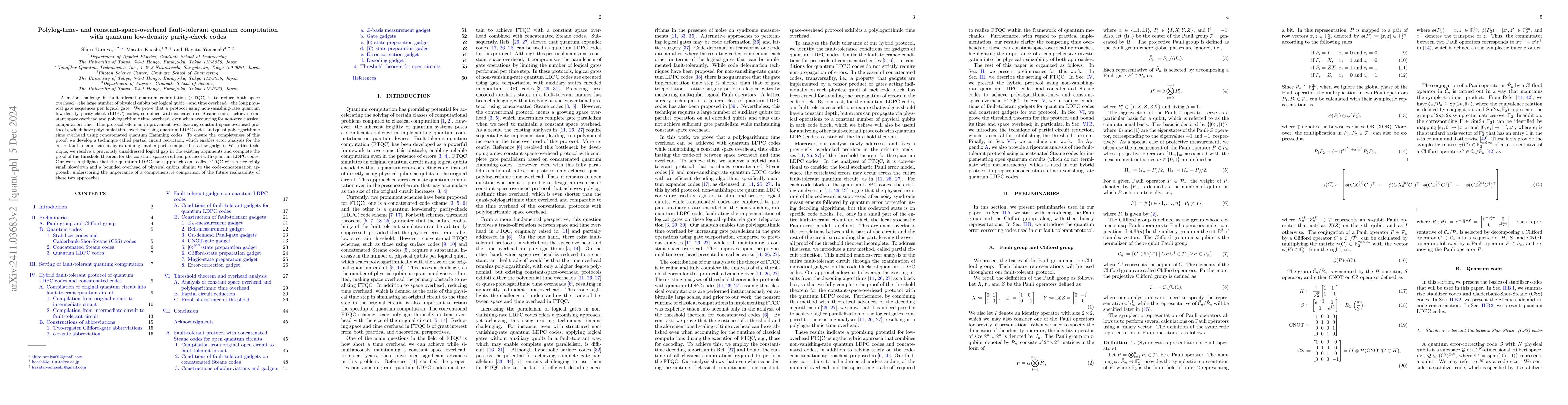 Thumbnail for Polylog-time- and constant-space-overhead fault-tolerant quantum
  computation with quantum low-density parity-check codes