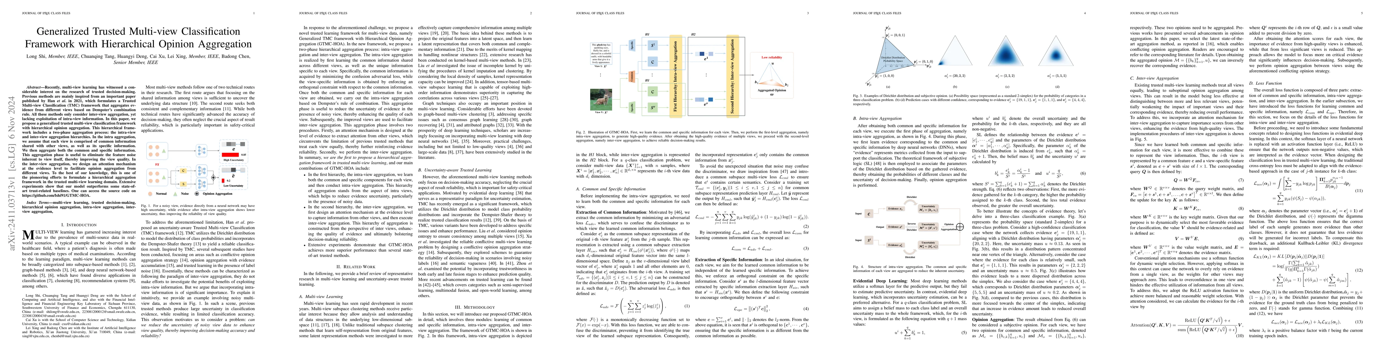 Thumbnail for Generalized Trusted Multi-view Classification Framework with
  Hierarchical Opinion Aggregation