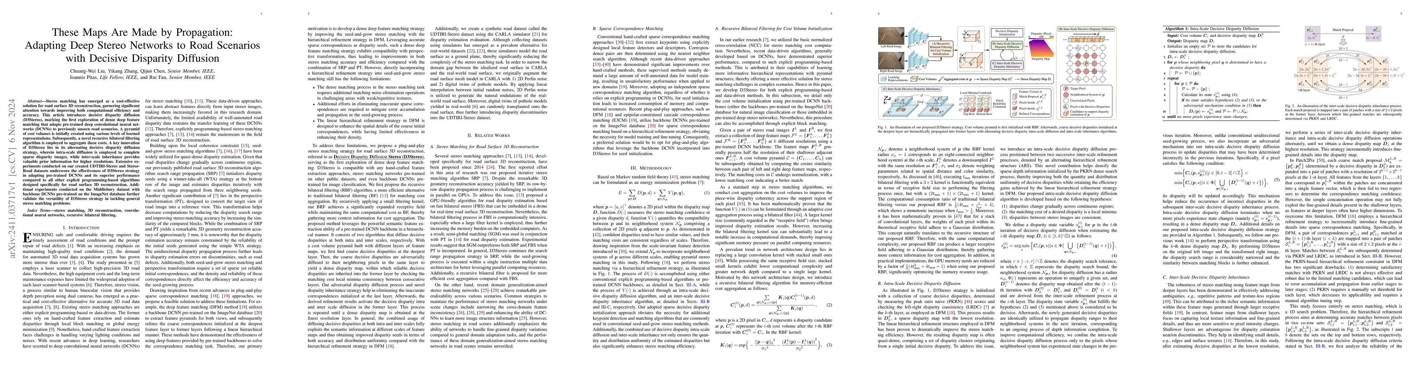 Thumbnail for These Maps Are Made by Propagation: Adapting Deep Stereo Networks to
  Road Scenarios with Decisive Disparity Diffusion