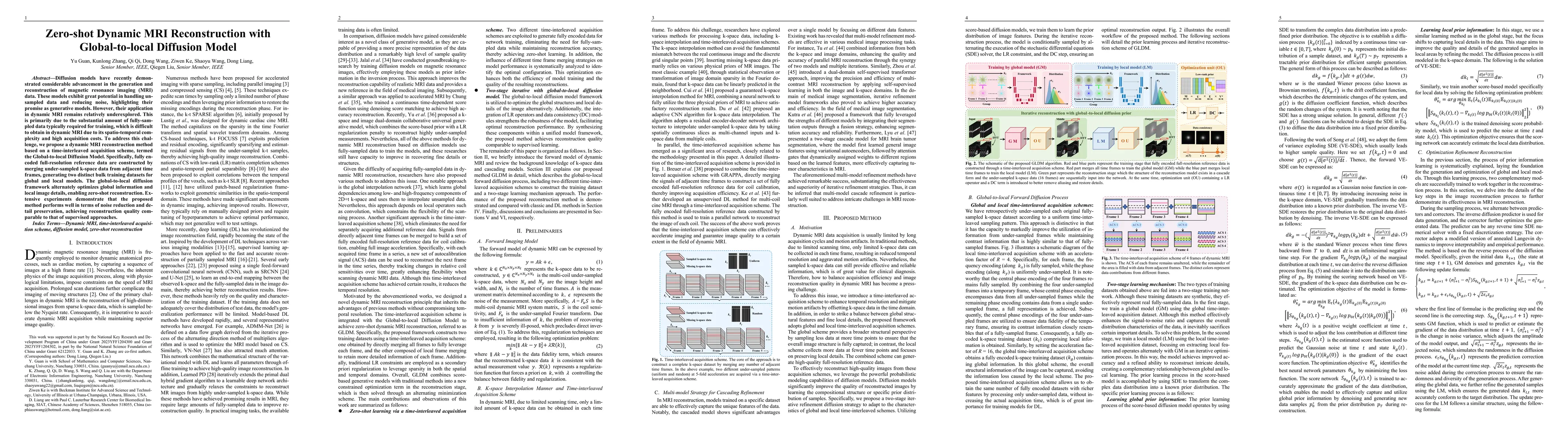 Thumbnail for Zero-shot Dynamic MRI Reconstruction with Global-to-local Diffusion
  Model