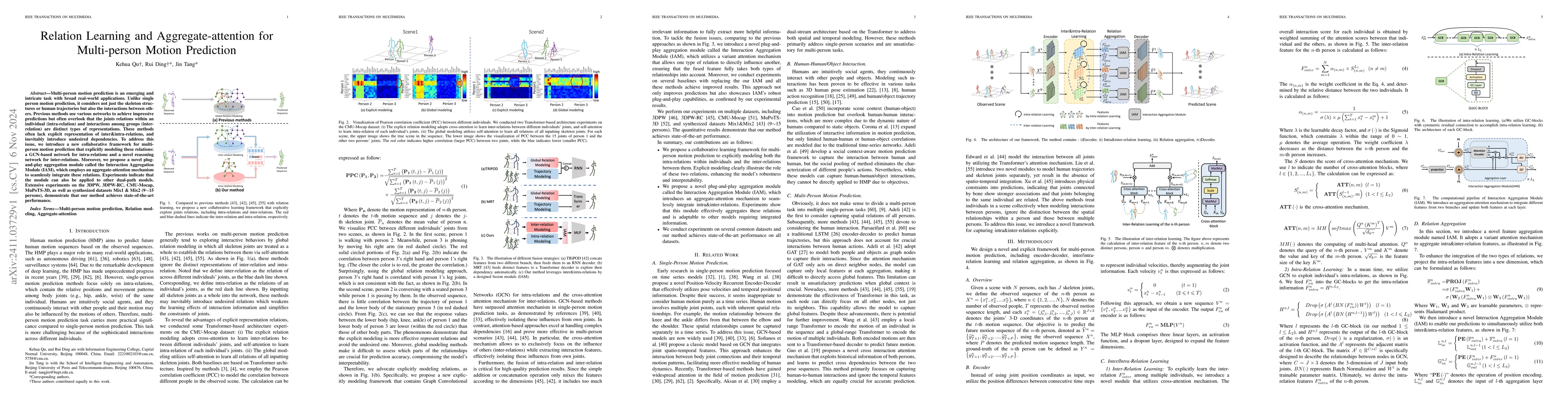 Thumbnail for Relation Learning and Aggregate-attention for Multi-person Motion
  Prediction
